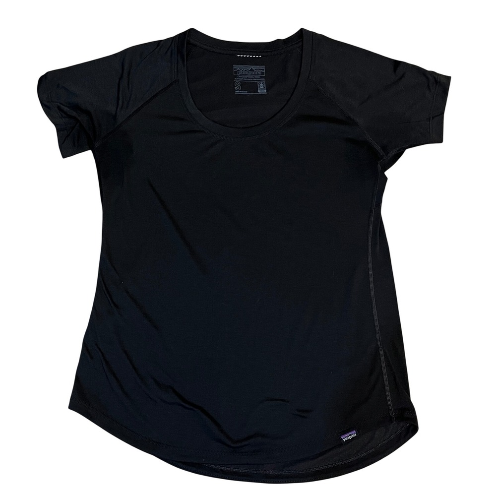 Patagonia Capilene Cool Trail Shirt S Black Short Sleeve Base Layer Gorpcore